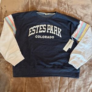 Lagaci Charcoal Sweatshirt with Colorful Accents